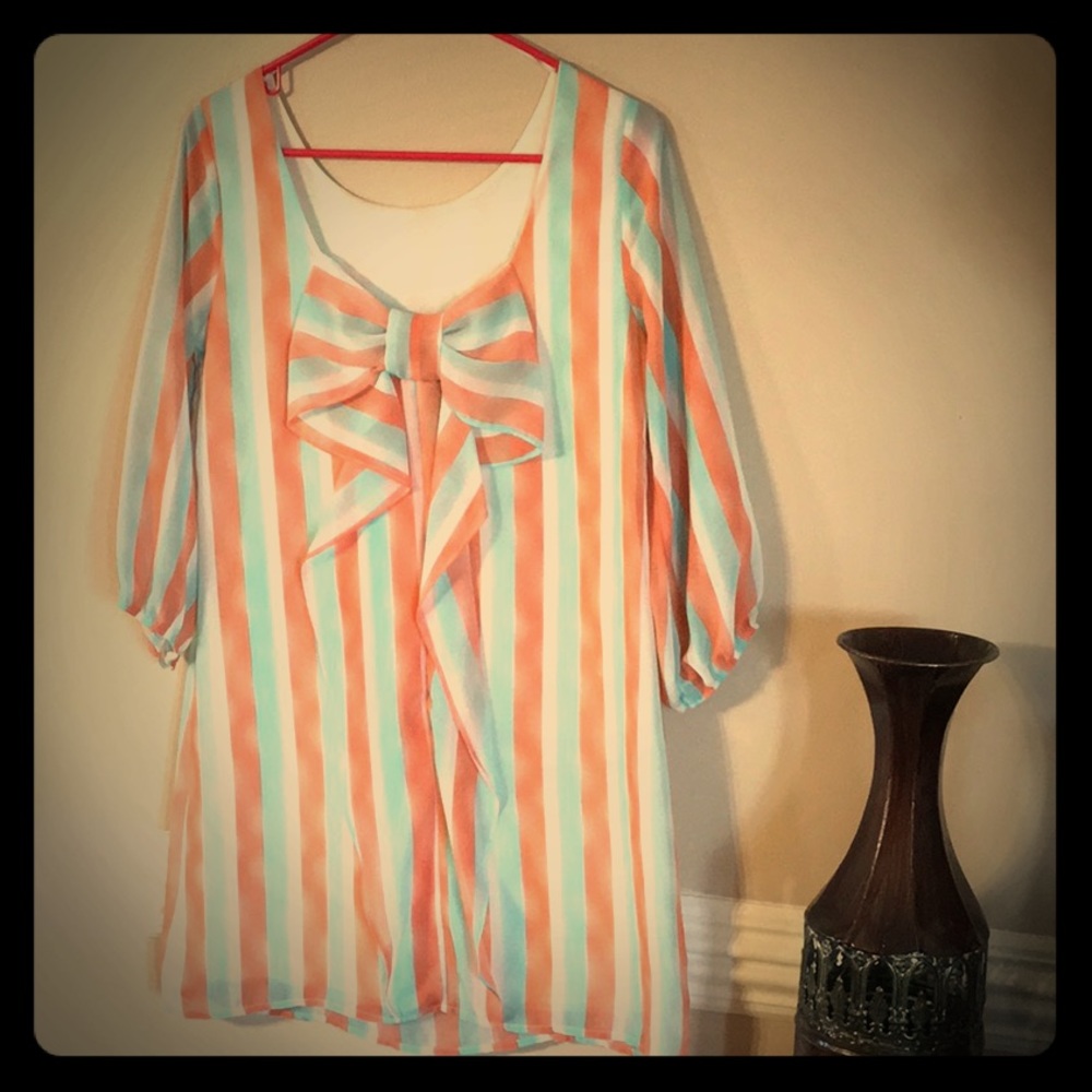 Boutique pink coconut women's Bow back dress
